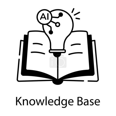 Knowledge base schwarz-weißes Vektorsymbol