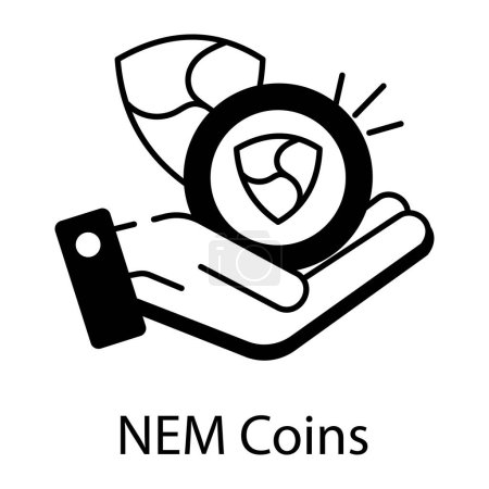 Ilustración de NO icono de la moneda en el estilo de moda aislado en el fondo - Imagen libre de derechos