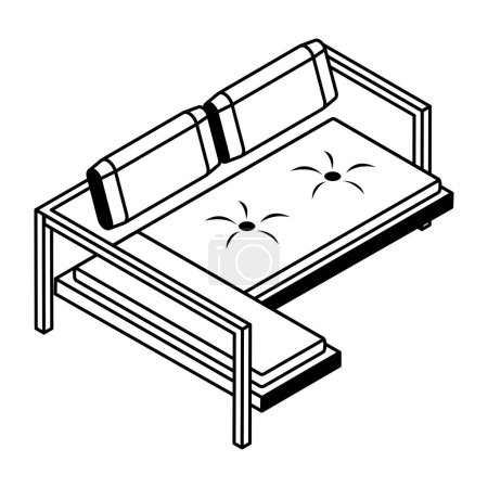 Illustration for Isometric projection of sofa icon vector illustration - Royalty Free Image