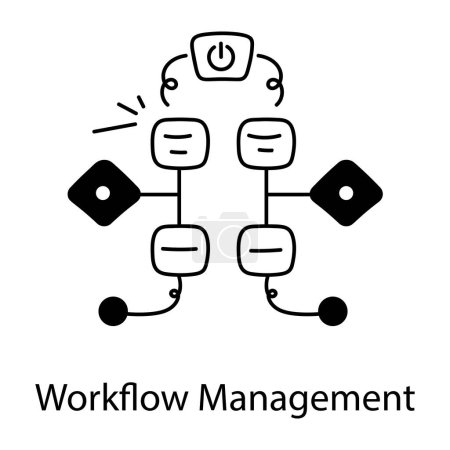 Illustration for Workflow management icon in flat design, vector illustration - Royalty Free Image