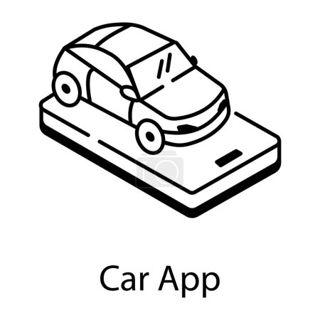 Téléchargez les illustrations : Illustration vectorielle de Car App - en licence libre de droit