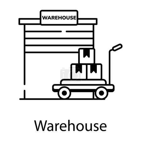 Téléchargez les illustrations : Vector illustration of Warehouse - en licence libre de droit