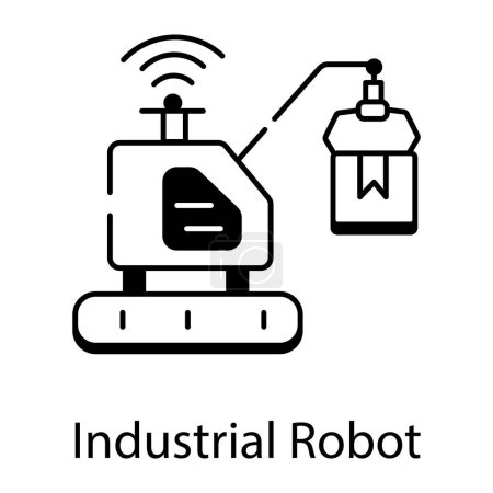 Téléchargez les illustrations : Robot industriel icône vecteur design - en licence libre de droit
