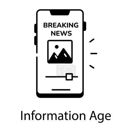 Ilustración de Icono del teléfono inteligente, ilustración vectorial, edad de la información - Imagen libre de derechos