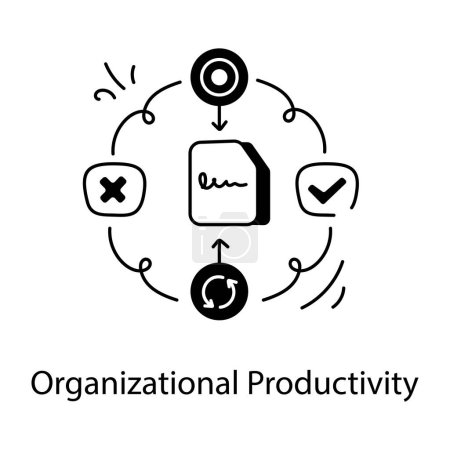 Téléchargez les illustrations : Icône de productivité organisationnelle dans le design plat, illustration vectorielle - en licence libre de droit