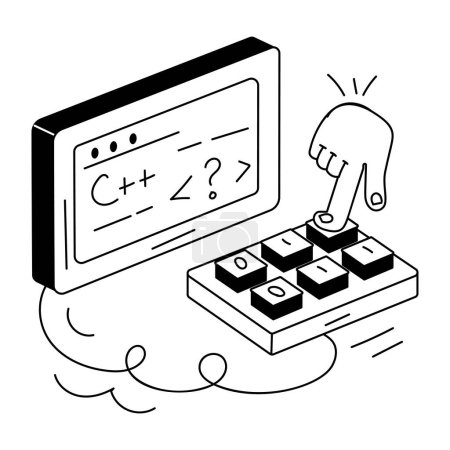 Téléchargez les illustrations : Jeu vectoriel de codage informatique C++ - en licence libre de droit