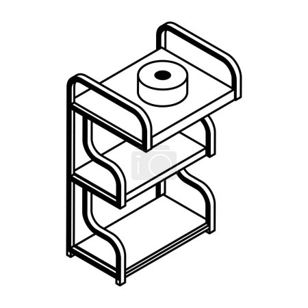 Téléchargez les illustrations : Icône isométrique de mini étagère - en licence libre de droit