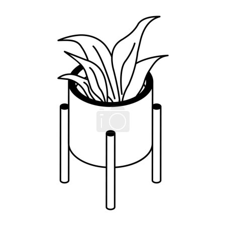 Illustration for Houseplant in pot vector illustration design - Royalty Free Image
