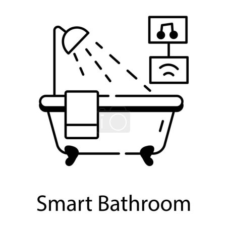 Ilustración de Icono de baño inteligente en el diseño de línea, ilustración de vectores - Imagen libre de derechos