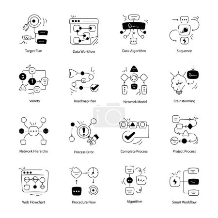 Illustration for Project Management Vector Icons - Royalty Free Image