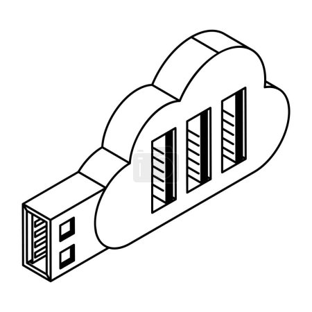 Illustration for Cloud server data server - Royalty Free Image