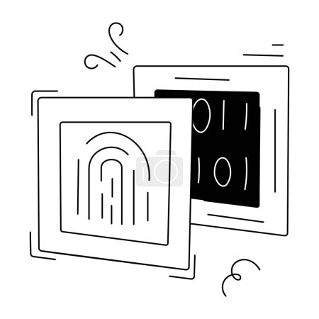 Téléchargez les photos : Programmation Web Doodle Mini Illustration - en image libre de droit