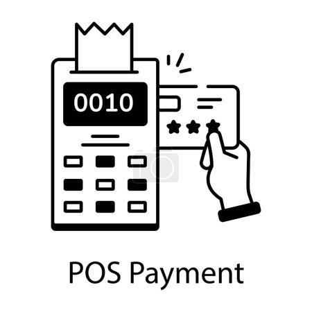 Illustration for Pos payment line icon - Royalty Free Image
