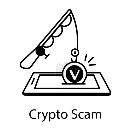 crypto estafa icono vector ilustración
