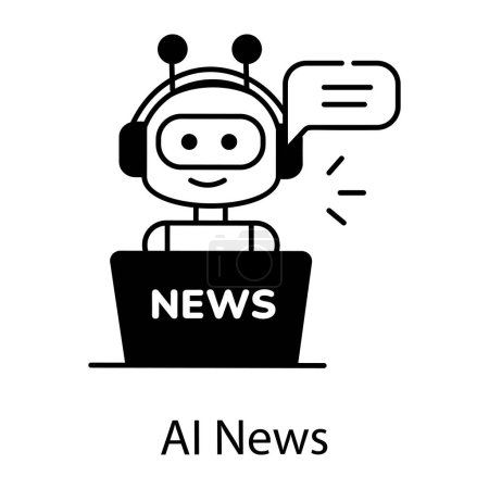 Illustration for AI news. web icon simple illustration - Royalty Free Image