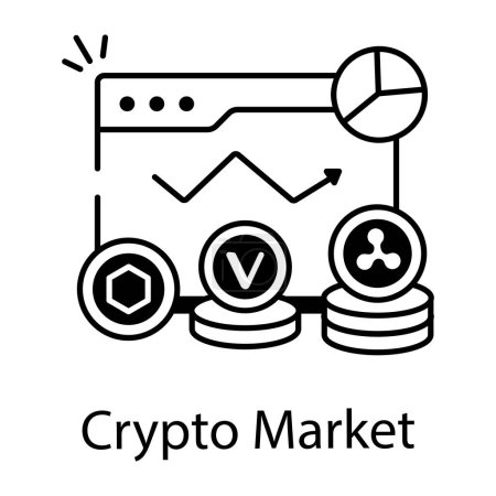 Téléchargez les illustrations : Icône crypto-monnaie dans le vecteur. Logotype - en licence libre de droit