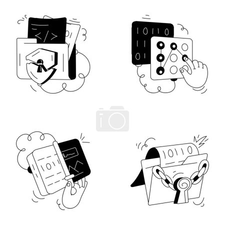 Programmierdienste Doodle Mini Illustrationen