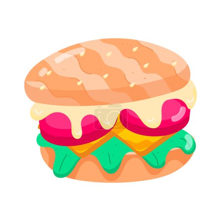 Foto de Sabroso icono de hamburguesa, ilustración de vectores - Imagen libre de derechos