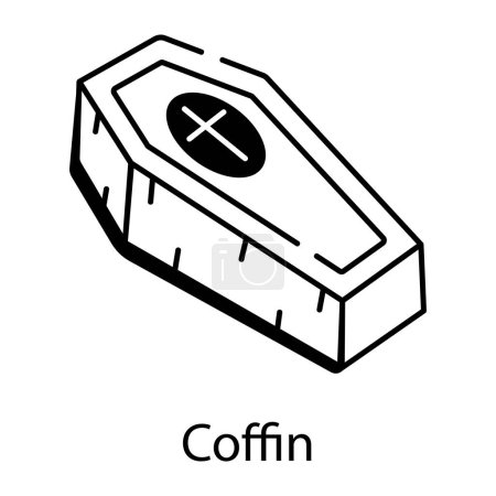 cercueil en bois, illustration vectorielle
