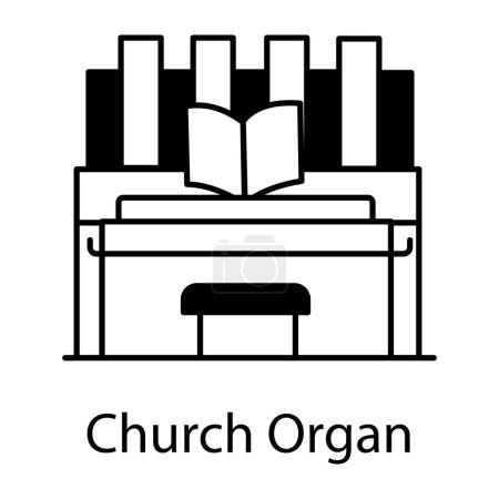 Illustration for Church organ icon vector - Royalty Free Image