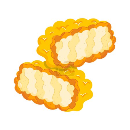Illustration for Chicken nuggets flat sticker, vector illustration - Royalty Free Image