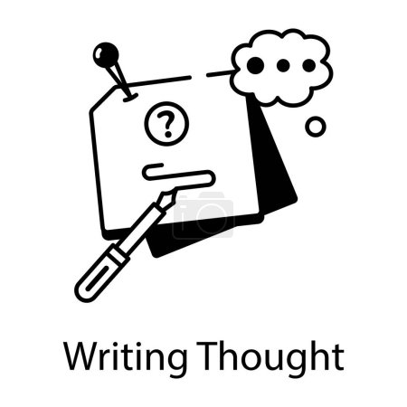 Illustration for Writing thought icon on  white background. - Royalty Free Image