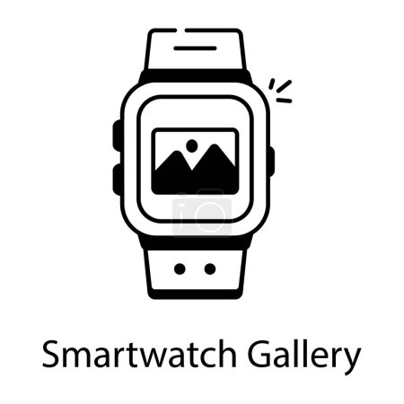Téléchargez les illustrations : Smartwatch galerie icône design vecteur - en licence libre de droit