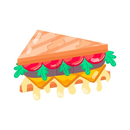 Ilustración de Sándwich con carne aislada sobre fondo blanco - Imagen libre de derechos