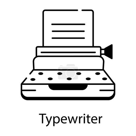 Foto de Vintage máquina de escribir vector línea icono - Imagen libre de derechos