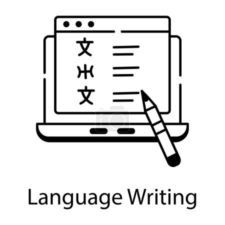 Foto de Escritura del lenguaje en el ordenador portátil, ilustración del vector - Imagen libre de derechos
