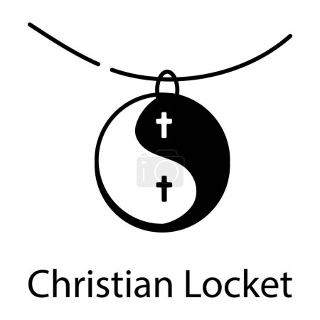 Illustration for Christian locket icon, vector illustration - Royalty Free Image