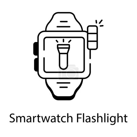 Foto de Reloj inteligente con un icono de la linterna en estilo de diseño de moda. - Imagen libre de derechos