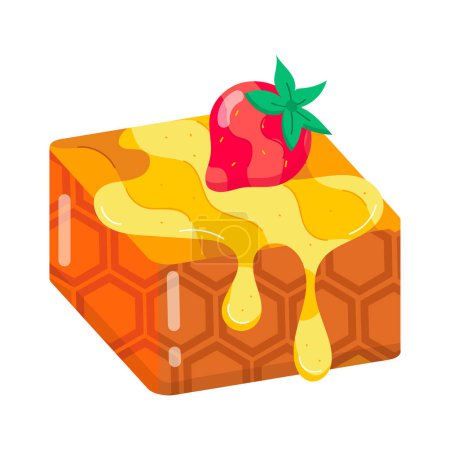 Foto de Objeto aislado de miel dulce con símbolo de postre de fresa. colección de dulces y alimentos símbolo de reserva para la web. - Imagen libre de derechos