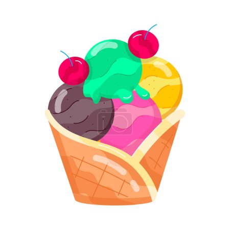 Illustration for Ice cream with berries - Royalty Free Image