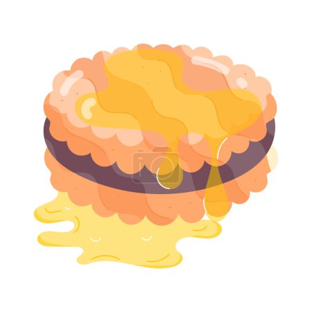 Foto de Delicioso pastel dulce con dibujos animados de jarabe - Imagen libre de derechos