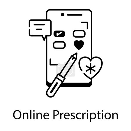 Foto de Icono de prescripción de medicina en línea, ilustración de vectores de diseño moderno - Imagen libre de derechos