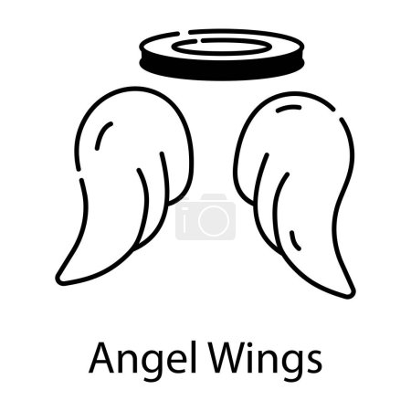Foto de Ilustración vectorial de un ángel de dibujos animados alas - Imagen libre de derechos
