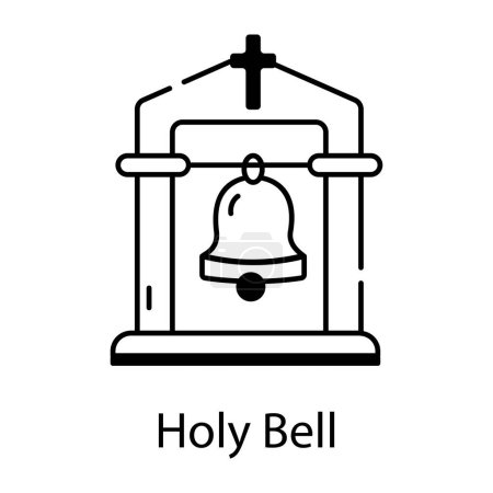 Illustration for Holly bell icon vector illustration - Royalty Free Image