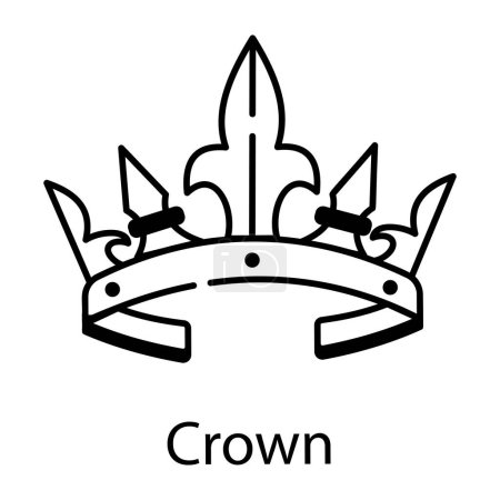 Illustration for Outline a crown icon, line style - Royalty Free Image