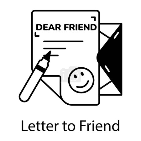 Illustration for Letter to friend, concept icon vector illustration  design - Royalty Free Image
