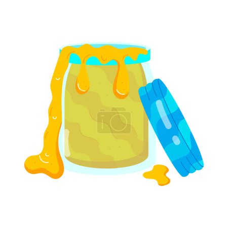 Foto de Vector ilustración de un frasco de dibujos animados de miel. - Imagen libre de derechos