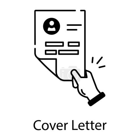 Illustration for Cover letter in hand, vector illustration - Royalty Free Image
