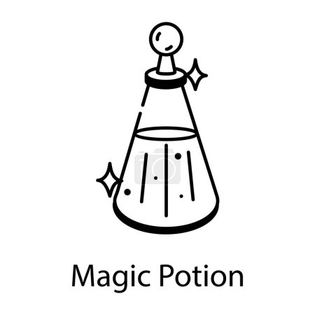 Téléchargez les illustrations : Icône de potion magique, vecteur de contour - en licence libre de droit