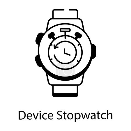 Illustration for Wrist watch icon. smartwatch outline design. vector icon for web design on white background - Royalty Free Image