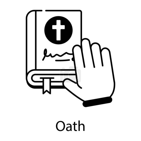 Illustration for Oath vector line icon - Royalty Free Image