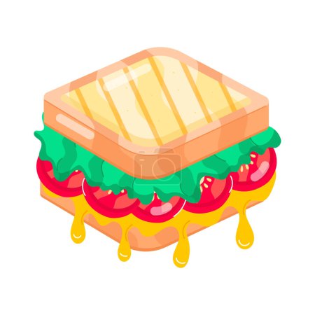 Foto de Delicioso sándwich con ilustración de vector de tomate - Imagen libre de derechos