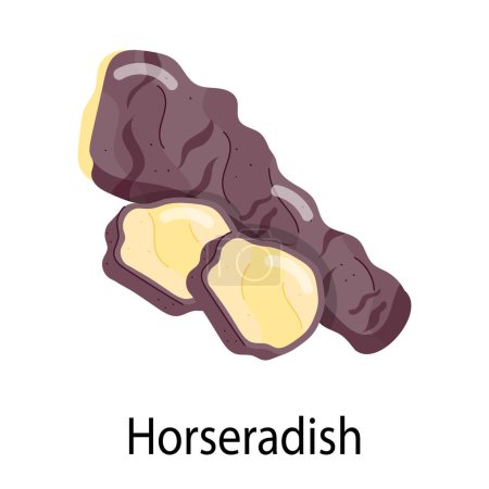 flat sticker of horseradish