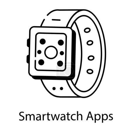 Illustration for Smartwatch icon in line design vector illustration  design - Royalty Free Image