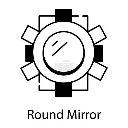 Foto de Espejo redondo icono vector aislado sobre fondo blanco - Imagen libre de derechos
