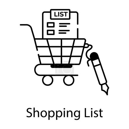 Foto de Icono de lista de compras, estilo de esquema - Imagen libre de derechos